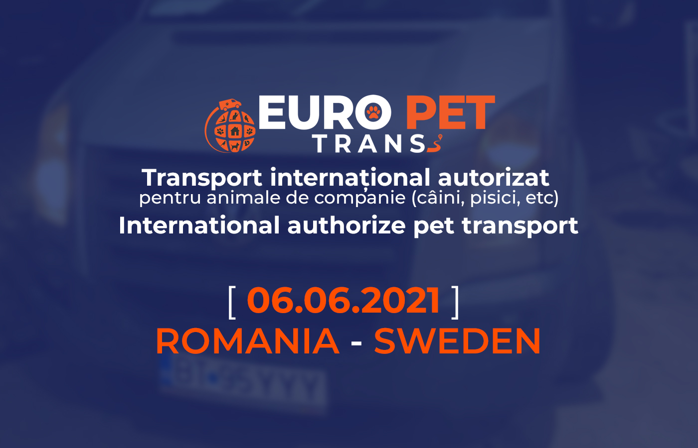 transport caini si pisici 06.06.2021 din romania in suedia si din suedia in romania