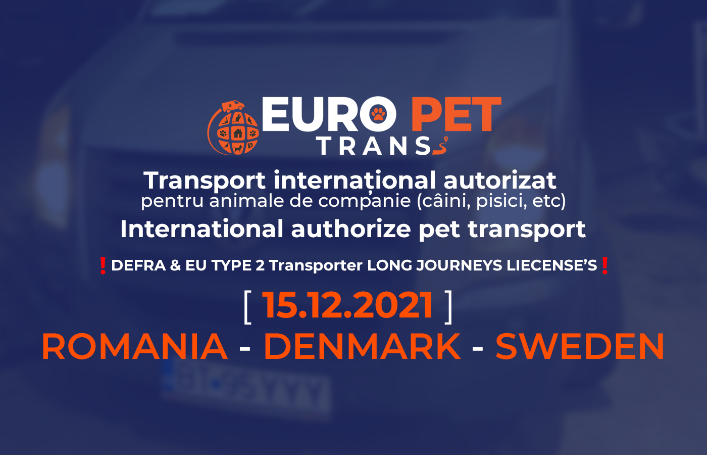 TRANSPORT CÂINI ȘI PISICI [15.12.2021] DIN ROMÂNIA ÎN SUEDIA ȘI DIN